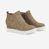 DREAM PAIRS Women’s Platform Wedge Sneakers Ankle Booties(Taupe)