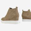 DREAM PAIRS Women’s Platform Wedge Sneakers Ankle Booties(Taupe)