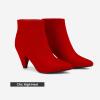 DREAM PAIRS Women’s Pointed Toe Ankle Boots High Heel Booties Fashion Zipper Dress Boots(Red/Suede)
