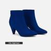 DREAM PAIRS Women’s Pointed Toe Ankle Boots High Heel Booties Fashion Zipper Dress Boots(Royal/Blue/Suede)