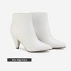 DREAM PAIRS Women’s Pointed Toe Ankle Boots High Heel Booties Fashion Zipper Dress Boots(White/Pu)