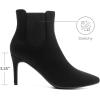 DREAM PAIRS Women’s Pointed Toe Stiletto High Heel Ankle Booties(Kizzy-1 Black/Suede)