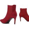 DREAM PAIRS Women’s Pointed Toe Stiletto High Heel Ankle Booties(Kizzy-1 Red/Suede)