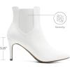 DREAM PAIRS Women’s Pointed Toe Stiletto High Heel Ankle Booties(Kizzy-1 White/Pu)