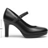 DREAM PAIRS Women’s Pumps Close Toe Classic High Heels Round Toe Comfortable Low Platform Mary Jane Dress Shoes(Black)