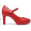 DREAM PAIRS Women’s Pumps Close Toe Classic High Heels Round Toe Comfortable Low Platform Mary Jane Dress Shoes(Red-pu)