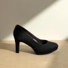 DREAM PAIRS Women’s Pumps Close Toe Low Heels Platform Heels Comfortable Office Work Dress Shoes for Women(Black-nubuck)
