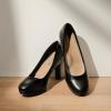 DREAM PAIRS Women’s Pumps Close Toe Low Heels Platform Heels Comfortable Office Work Dress Shoes for Women(Black-pu)