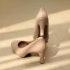 DREAM PAIRS Women’s Pumps Close Toe Low Heels Platform Heels Comfortable Office Work Dress Shoes for Women(Nude-pu)