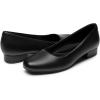DREAM PAIRS Women’s Pumps Low Chunky Closed Toe Heels for Women Comfortable Casual Slip-On Dress Shoes for Wedding Work Office Party(Black-pu)