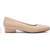 DREAM PAIRS Women’s Pumps Low Chunky Closed Toe Heels for Women Comfortable Casual Slip-On Dress Shoes for Wedding Work Office Party(Nude-pu)