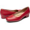 DREAM PAIRS Women’s Pumps Low Chunky Closed Toe Heels for Women Comfortable Casual Slip-On Dress Shoes for Wedding Work Office Party(Red-pu)