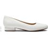 DREAM PAIRS Women’s Pumps Low Chunky Closed Toe Heels for Women Comfortable Casual Slip-On Dress Shoes for Wedding Work Office Party(White-pu)