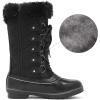 DREAM PAIRS Women’s River_1 Mid Calf Waterproof Winter Snow Boots(Black)