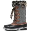 DREAM PAIRS Women’s River_1 Mid Calf Waterproof Winter Snow Boots(Black Grey)