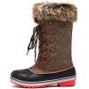 DREAM PAIRS Women’s River_1 Mid Calf Waterproof Winter Snow Boots(Brown)