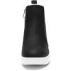 DREAM PAIRS Women’s Slip on High Top Wedge Sneakers Hidden Heel Platform Wedgie Ankle Booties(Black/Pu)