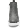 DREAM PAIRS Women’s Slip on High Top Wedge Sneakers Hidden Heel Platform Wedgie Ankle Booties(Grey/Pu)