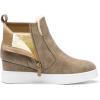 DREAM PAIRS Women’s Slip on High Top Wedge Sneakers Hidden Heel Platform Wedgie Ankle Booties(Taupe/Pu)