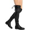DREAM PAIRS Women’s Thigh High Boots Low Block Heel Casual Fashion Over the Knee Boots(Black-pu)