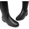 DREAM PAIRS Women’s Thigh High Boots Low Block Heel Casual Fashion Over the Knee Boots(Black-pu)