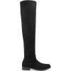 DREAM PAIRS Women’s Thigh High Boots Low Block Heel Casual Fashion Over the Knee Boots(Black-suede)