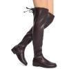 DREAM PAIRS Women’s Thigh High Boots Low Block Heel Casual Fashion Over the Knee Boots(Brown-pu)