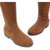 DREAM PAIRS Women’s Thigh High Boots Low Block Heel Casual Fashion Over the Knee Boots(Tan-suede)