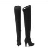 DREAM PAIRS Women’s Thigh High Boots Over The Knee Heels Long Sexy Pointed Toe Boots(Black/Suede)