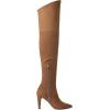 DREAM PAIRS Women’s Thigh High Boots Over The Knee Heels Long Sexy Pointed Toe Boots(Brown/Suede)