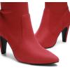 DREAM PAIRS Women’s Thigh High Boots Over The Knee Heels Long Sexy Pointed Toe Boots(Red/Suede)