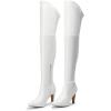 DREAM PAIRS Women’s Thigh High Boots Over The Knee Heels Long Sexy Pointed Toe Boots(White/Pu)
