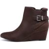 DREAM PAIRS Women’s Wedge Ankle Boots Fall Low Heel Short Booties Shoes(Brown)