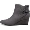 DREAM PAIRS Women’s Wedge Ankle Boots Fall Low Heel Short Booties Shoes(Grey)