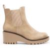 DREAM PAIRS Women’s Wedge Chelsea Ankle Boots Fashion Round Toe Low Wedge Heel Platform Booties Shoes(Nude-nubuck)