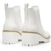 DREAM PAIRS Women’s Wedge Chelsea Ankle Boots Fashion Round Toe Low Wedge Heel Platform Booties Shoes(White-pu)