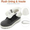 DREAM PAIRS Women’s Winter Snow Boots Lace Up Warm Comfortable Faux Fur Lining Outdoor Ankle Booties(Dark Grey)
