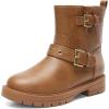 DREAM PAIRS Girls Ankle Boots Waterproof Side Zipper Booties for Little Kid/Big Kid(Camel)