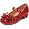 DREAM PAIRS Girls Dress Shoes Princess Shoes for Toddler Little Girl Mary Jane Low Heels Glitter Flower Party Wedding Footwear(Red)