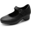 DREAM PAIRS Tap Shoes for Girls Boys Dance Shoes Mary Jane,Size 3 Little Kid,Black,SDDS2401K