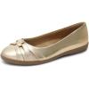 DREAM PAIRS Women’s Ballet Flats, Comfortable Round Toe Slip on Dressy Work Office Shoes with Arch Support(Gold)