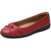 DREAM PAIRS Women’s Ballet Flats, Comfortable Round Toe Slip on Dressy Work Office Shoes with Arch Support(Red)