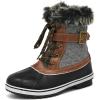 DREAM PAIRS Women’s Mid Calf WaterProof Winter Snow Boots(3-black Grey)