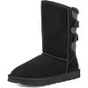 DREAM PAIRS Women’s Mid Calf Winter Snow Boots Fashion FuzzyChic Buckle Booties(Black)