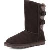 DREAM PAIRS Women’s Mid Calf Winter Snow Boots Fashion FuzzyChic Buckle Booties(Brown)