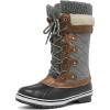 DREAM PAIRS Women’s Mid-Calf Waterproof Winter Snow Boots MONTE_02(Black/Grey)