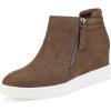 DREAM PAIRS Women’s Platform Wedge Sneakers Ankle Booties(Brown)