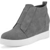 DREAM PAIRS Women’s Platform Wedge Sneakers Ankle Booties(Grey)