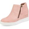 DREAM PAIRS Women’s Platform Wedge Sneakers Ankle Booties(Pink)