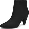 DREAM PAIRS Women’s Pointed Toe Ankle Boots High Heel Booties Fashion Zipper Dress Boots(Black/Suede)